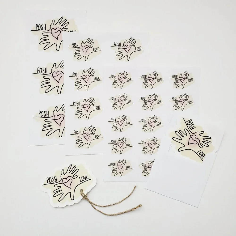LB063 Posh Love Poshmark Sticker Sheets Abstract Line Art Design [Price Firm] - Picture 9 of 11